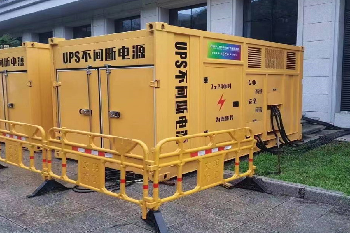独山发电机租赁施工现场