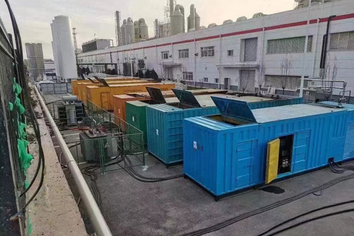 独山发电机租赁施工现场